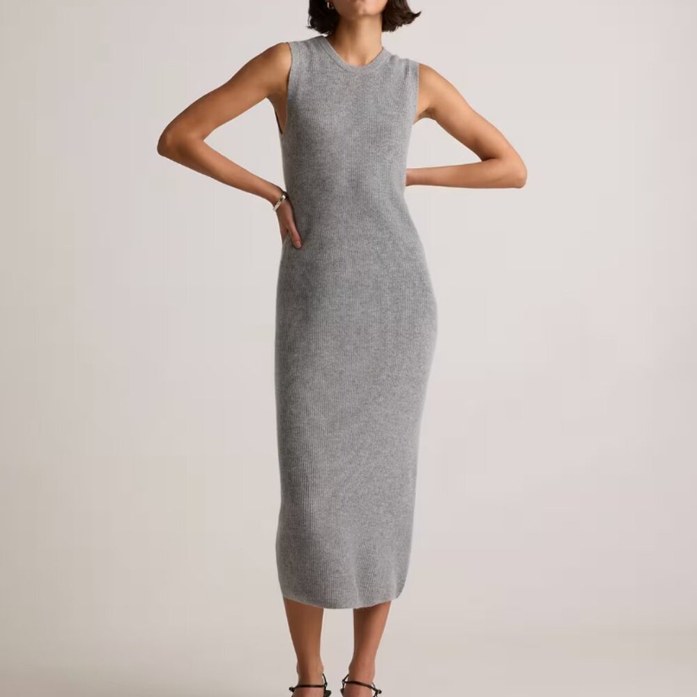 Mongolian Cashmere Sleeveless Midi Sweater Dress - Size M